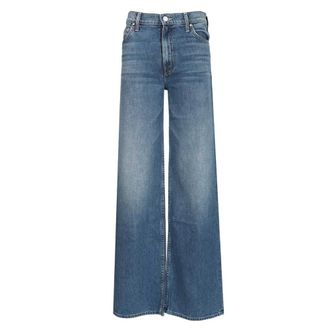 Mother The Rerun Zip Sneak Jeans - female - Mother - Wide Jeans - Blue - W28 - Jeans