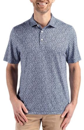 Cutter & Buck Pike Flora Print Polo in Navy Blue at Nordstrom, Size 3Xlt