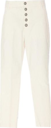 Dondup Witte Denim Broek - Dames - Slim Fit Broeken - Wit - W25 - Denim - Broeken