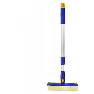 Trade Shop Trade Shop - Escobilla De Goma Extensible Limpiacristales Grandes Mango Telesc&oacute;pico Cabezal Giratorio