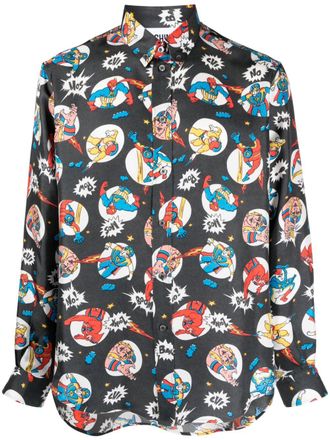 Moschino Overhemd met print - Grijs