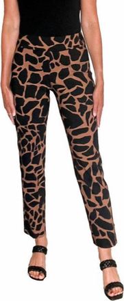 Krazy Larry Leopard Print Pant In Brown Rocks