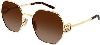 Gucci GG2046S 003 Womens Sunglasses Gold Size 58