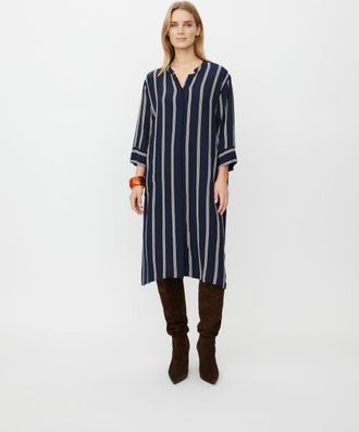 Masai MaNimes Striped Midi Dress in Navy Blazer at Nordstrom, Size X-Large