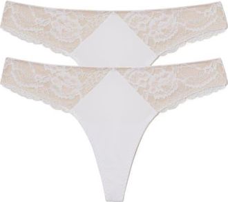 Skarlett Blue 2-Pack Minx Thongs in White/nyln at Nordstrom, Size X-Small