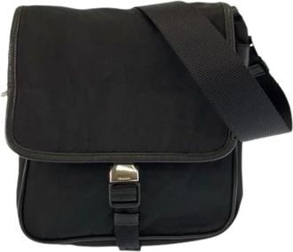 Prada Borsa a spalla Pre-owned in nylon Tessuto e pelle - - Pre-owned - Donna - Nero - ONE SIZE