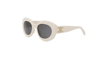 Celine Triomphe Smoke Oval Ladies Sunglasses CL40312U 25A 53