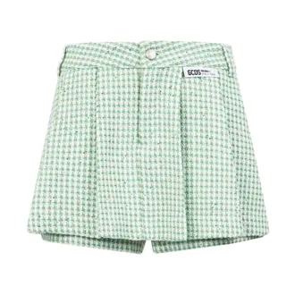 GCDS Gcds, Dames, Korte broeken, Groen, Maat: XL Tweed