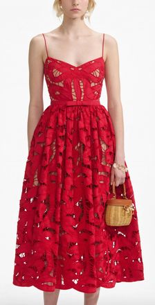 Self Portrait Bow Embroidered Midi Dress