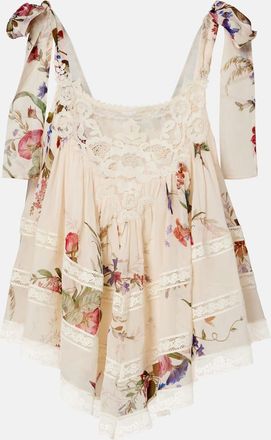 Zimmermann Patience floral cotton and silk top