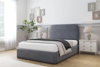 Comfort Beds Diana Plush Bed Frame - 45 Upholstered Headboard in Dark Grey | Size: Super King
