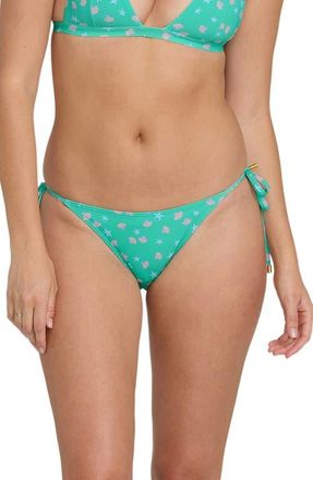 Billabong Shipwrecked Side Tie Tropic Bikini Bottoms in Green Tropics at Nordstrom, Size X-Large