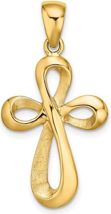 Diamond2Deal 14k Yellow Gold Polished Cross Charm