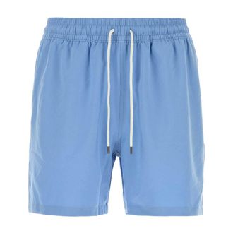 Polo Ralph Lauren Beachwear, male, Blue, Size: S Stretch Polyester Swimming Shorts