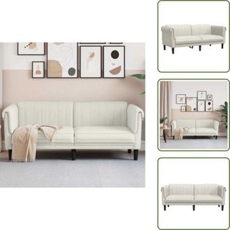 vidaXL The Living Store Divano a 2 Posti Crema in Velluto - Divano in velluto