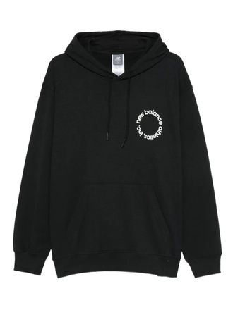 New Balance circular-logo hoodie - Black