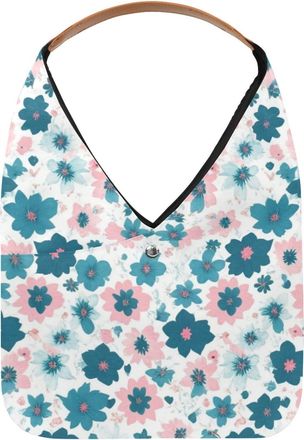 Generic Aesthetic Flower Reusable Lightweight Grocery Bags - Foldable Into Compact Pouch, Washable & Sturdy, Multipurpose for Shopping and Travel