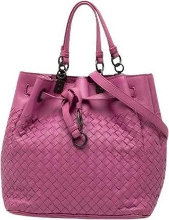 Bottega Veneta Pre-owned Leather Bucket Bag - Dames - Vintage Tas - Roze - ONE Size - Leer - Vintage