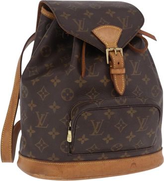 Louis Vuitton Vintage Montsouris Monogram Canvas Brown Canvas Backpack Bag (Pre-Owned)