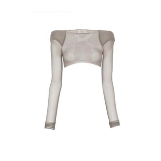 Rick Owens Long Sleeve Tops, female, Brown, Size: M Helm Top