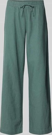 Freequent Wide Leg Pants aus Leinen-Mix mit elastischem Bund Modell Lava in Gruen, Gr&ouml;&szlig;e XXL