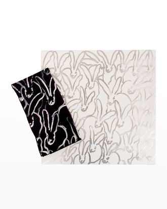 Hunt Slonem Rabbit Run Silver Leaf and Lacquer Placemat