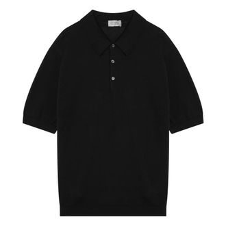 John Smedley Polo Shirts, male, Black, Size: XL Short Sleeve Polo Shirt