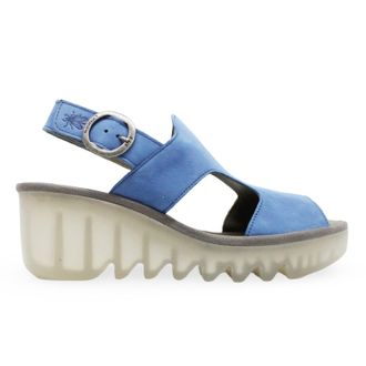 FLY London BAIF585FLY Cupido Leather Womens Heels Sandals - Blue - Size:UK 4