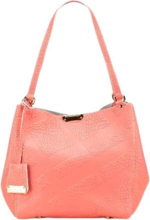 Burberry Pre-owned Shoulder Bags, female, Pink, Size: ONE SIZE Pre-owned Leather Tote