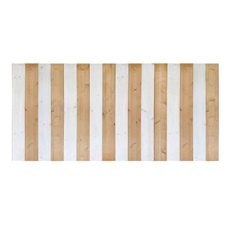 NATYAL Cabecero de madera maciza en tono beige y blanco 180x75cm