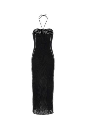 Os&eacute;ree Womens Black Stretch Tulle Dress Exterior: Nylon Elastane Abiti