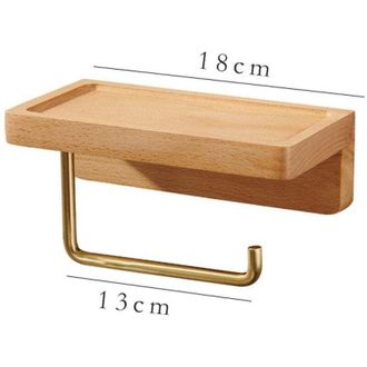 OEM Portarrollos De Papel Higi&eacute;nico, Toallero De Madera Y Lat&oacute;n, Caja De Pa&ntilde;uelos, Mueble De Pared Para El Hogar (18 Cm De Altura) - Crezuo