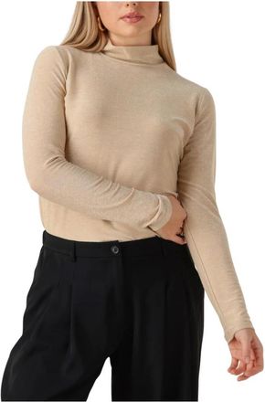 Summum Top Soft Lurex - Dames - Coltruien - Beige - S - Polyester - Truien & Vesten