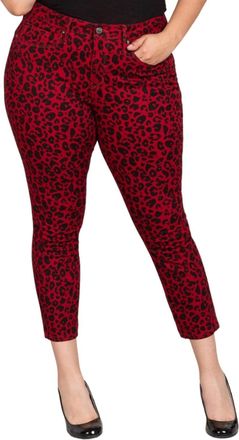Royalty For Me Leopard Print Jeans In Red