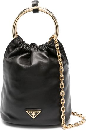 Prada Black leather bucket bag