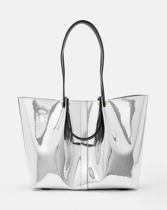 AllSaints Allington Metallic Leather Tote Bag