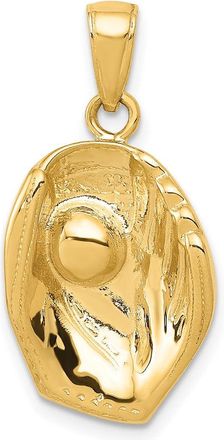 Diamond2Deal 10k Yellow Gold Baseball Glove Ball Pendant