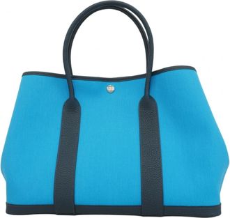 Herm&egrave;s Blue Indigo Toile Officier Tote Bag (Pre-Owned)