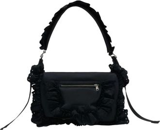 Simone Rocha Shoulder Bags, female, Black, Size: ONE SIZE Pillowcase Shoulder Bag with Daisy