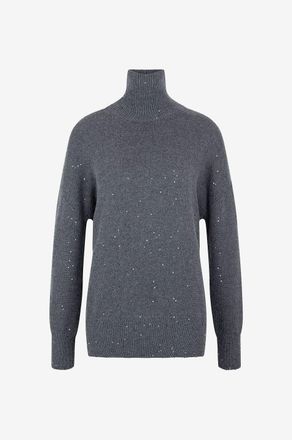 Brunello Cucinelli Rollkragenpullover aus Kaschmir und Seide Sparkling