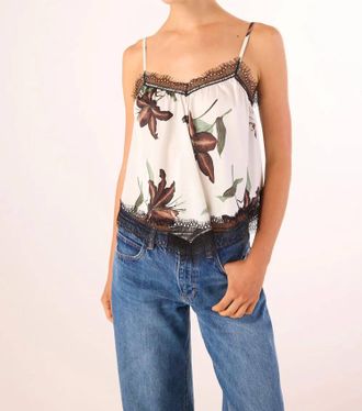 Misa Cecile Spaghetti Strap Top In Black Lily