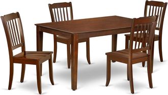 East West Furniture Dining Room Set Mahogany, CADA5-MAH-W