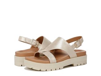 Vionic Alondra Lug Ankle Straps Womens Sandals Gold Metallic Leather : 7 M