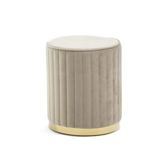 Siediti Fuori e Dentro Puff terciopelo acolchado base cromada beige/oro