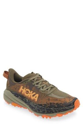 Hoka One One Speedgoat 6 Trail Running Shoe in Antique Olive /Squash at Nordstrom Rack, Size 9
