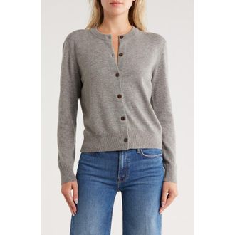 Vince Crewneck Wool Blend Cardigan in Heather Grey at Nordstrom Rack, Size X-Small