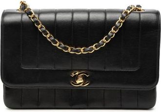 Chanel Pre-owned Quilted Lambskin Crossbody Bag - Dames - Vintage Schoudertas - Zwart - ONE Size - Leer - Vintage