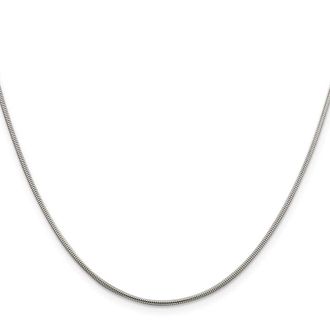 Diamond2Deal Sterling Silver 1.5mm Round Snake Chain Necklace