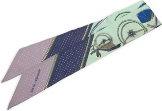 Hermès Foulard Twilly Les Voitures a Transformation in seta 2000-2010 - Blu