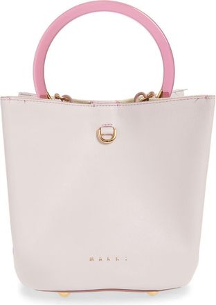 Marni Pannier Top Handle Leather Bucket Bag in 00C01 Swan at Nordstrom